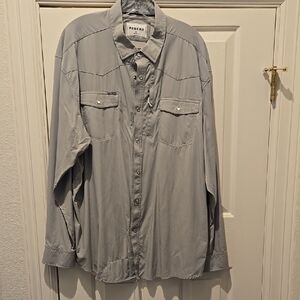 Poncho Gray Button-Up Shirt